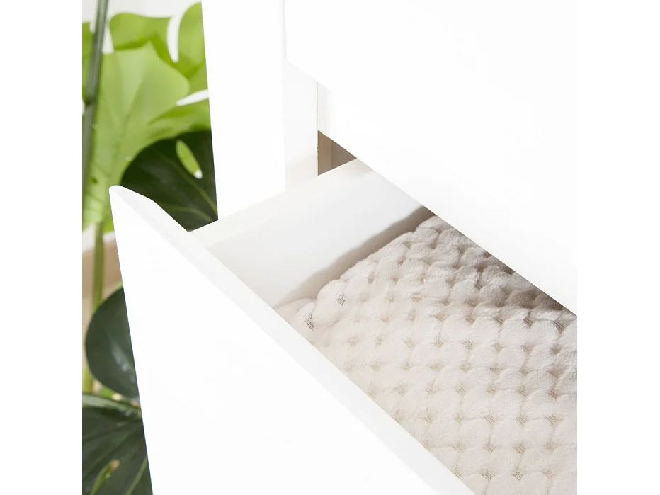 Mobile da ingresso legno massello e pannello in mdf bianco 30x85