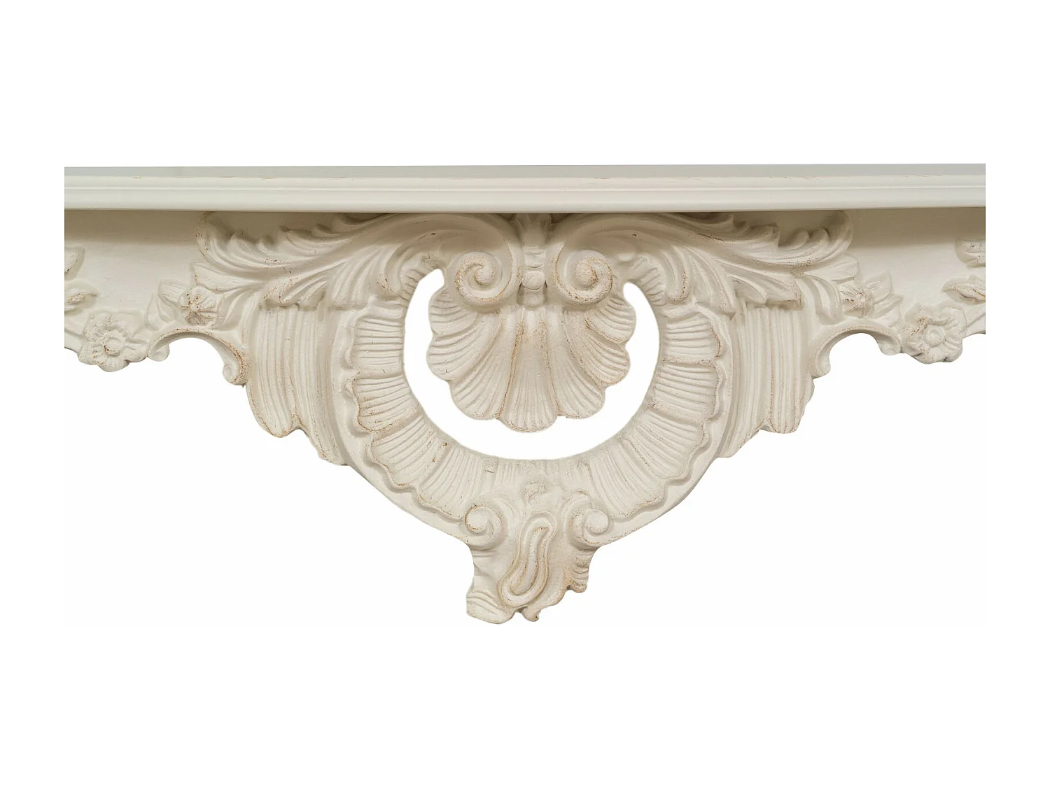 BISCOTTINI Table Console en Bois - Table d'appoint Finition Blanc Antique - Table pour Salon et Entrée - 37x135x80cm