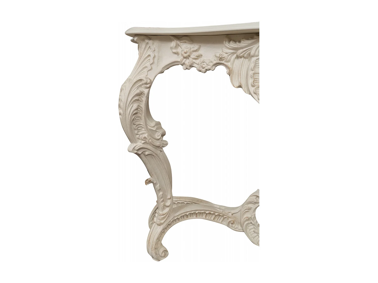 BISCOTTINI Table Console en Bois - Table d'appoint Finition Blanc Antique - Table pour Salon et Entrée - 37x135x80cm