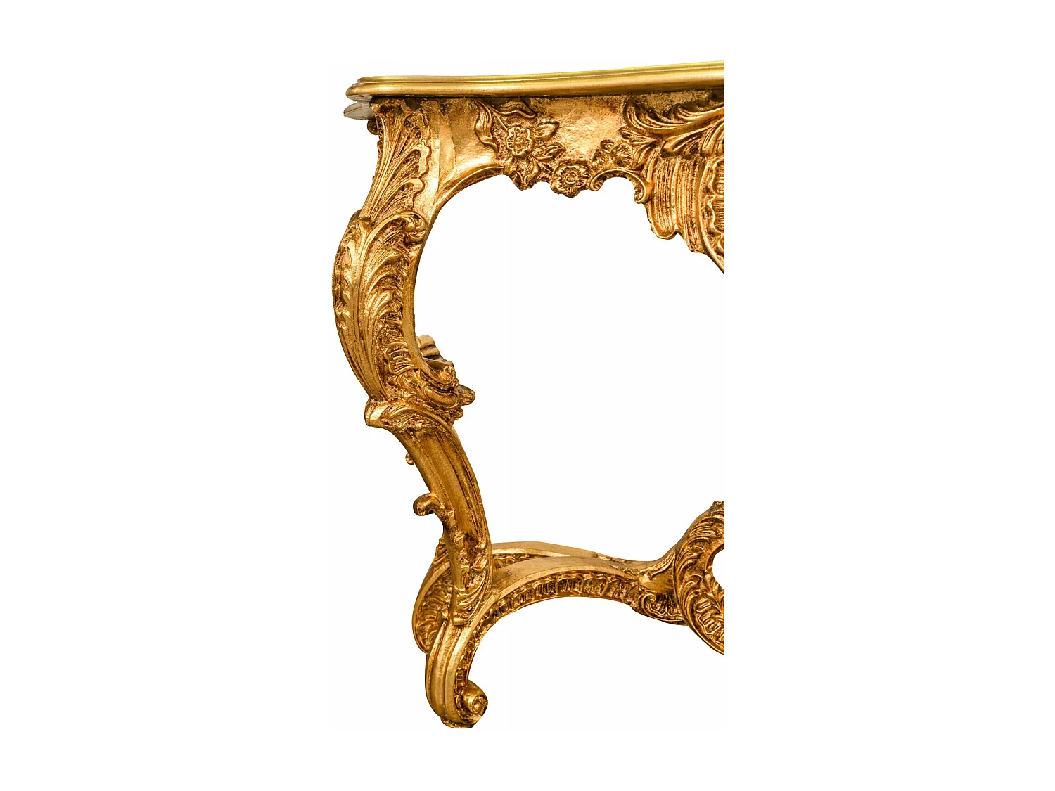 BISCOTTINI - Table console - Finition or antique - Table d'appoint - Console murale - Table de jardin - Table de chevet - Décoration vintage - 135x37x80 cm