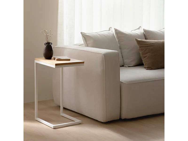 Table d'appoint bois naturel 60 cm x 30 cm-Galia