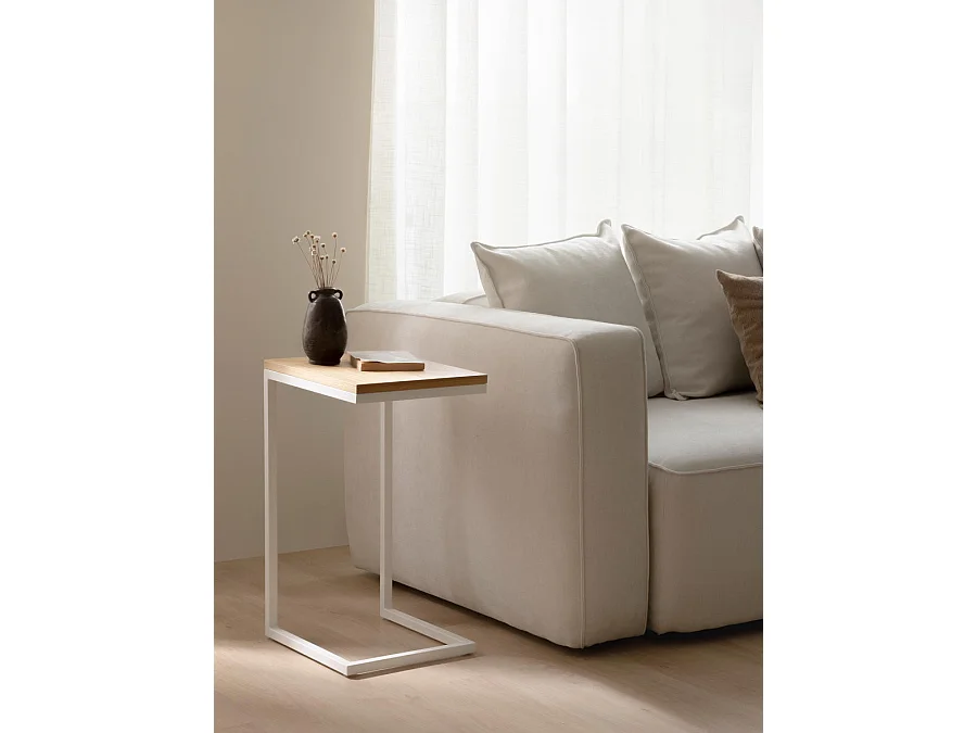 Table d'appoint bois naturel 60 cm x 30 cm-Galia