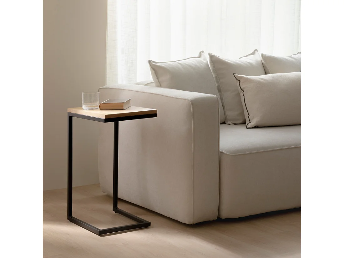 Table d'appoint bois naturel 60 cm x 30 cm-Galia