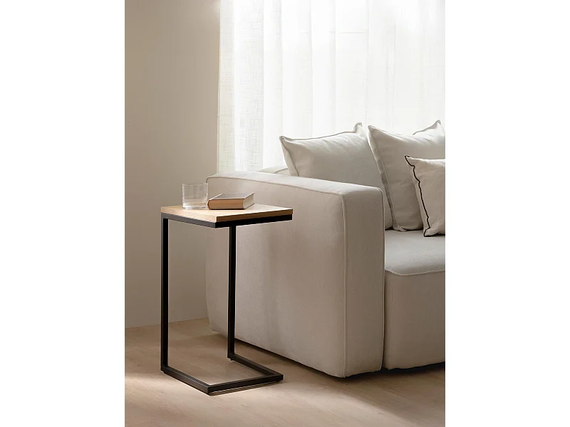 Table d'appoint bois naturel 60 cm x 30 cm-Galia