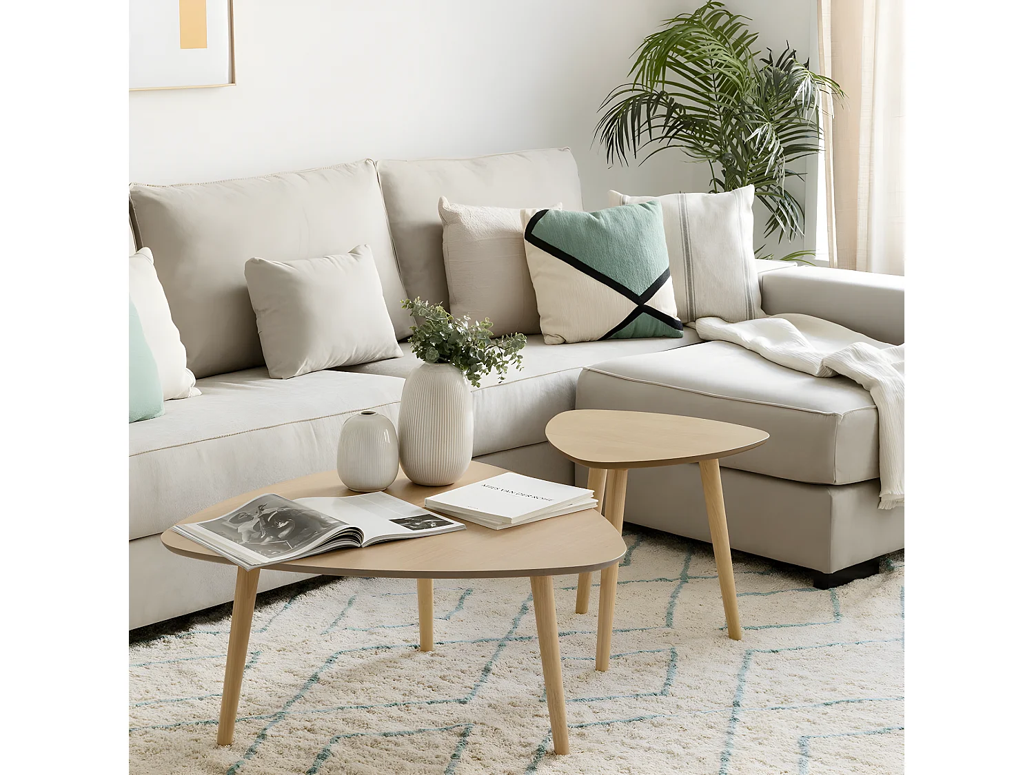 Table basse bois  40 cm x 85 cm-Onoh