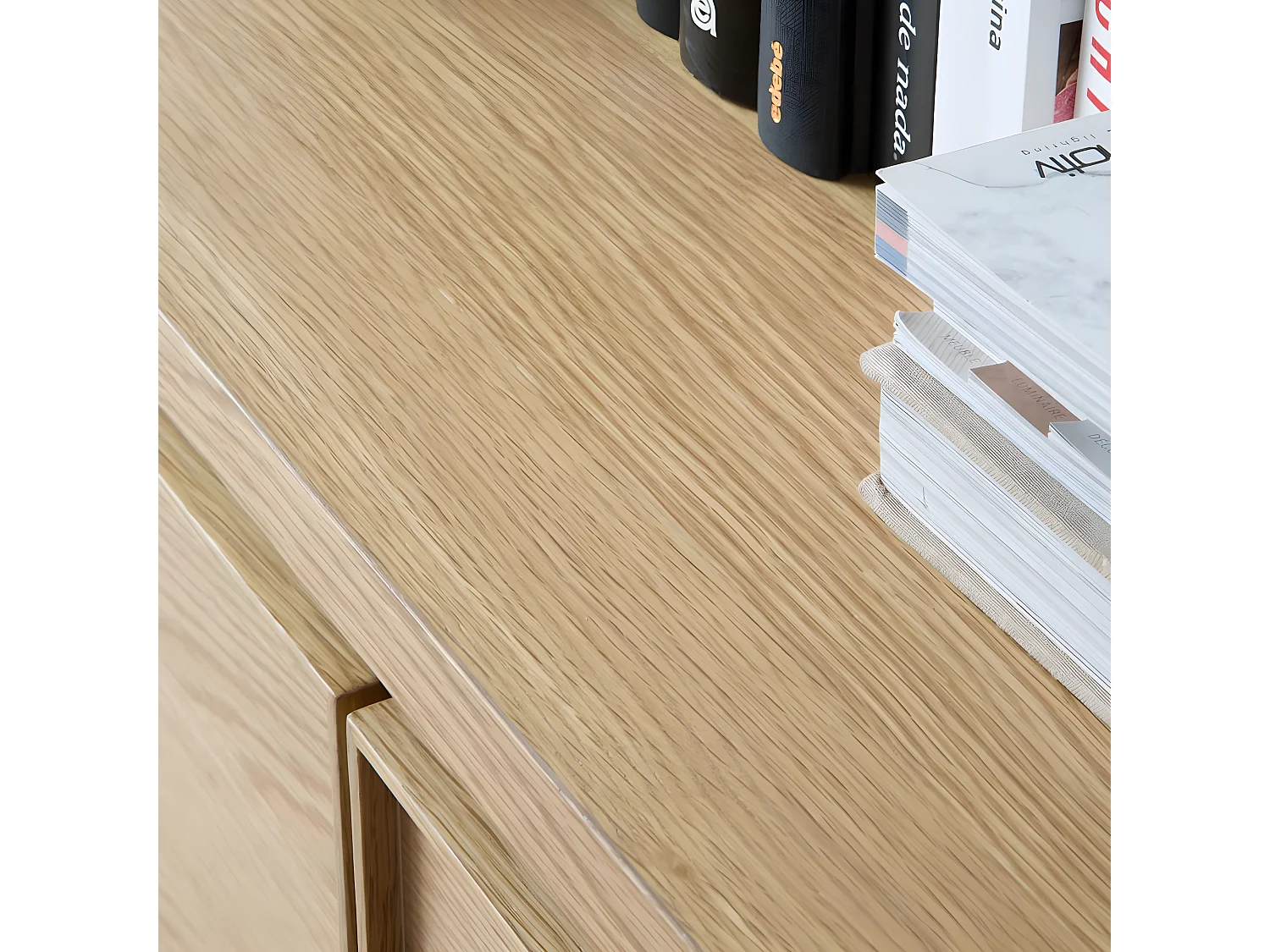 Mobile tv tavola in lamiera naturale e tavola laminata tecnica naturale 45x50