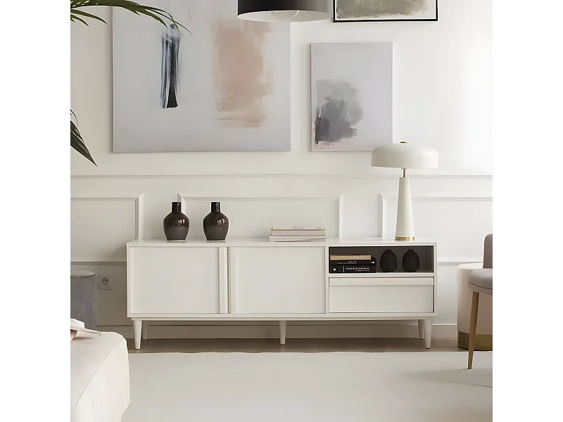 Mobile tv pannello in mdf bianco 40x55