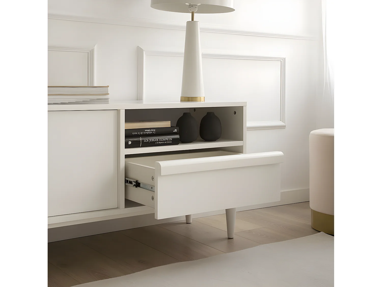 Mobile tv pannello in mdf bianco 40x55