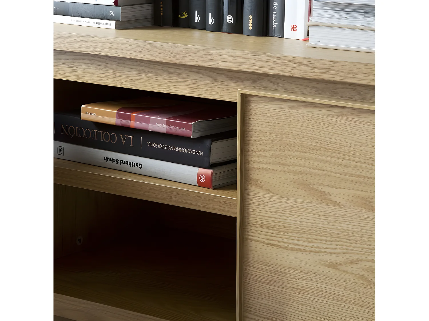 Meuble tv effet bois naturel 150x50