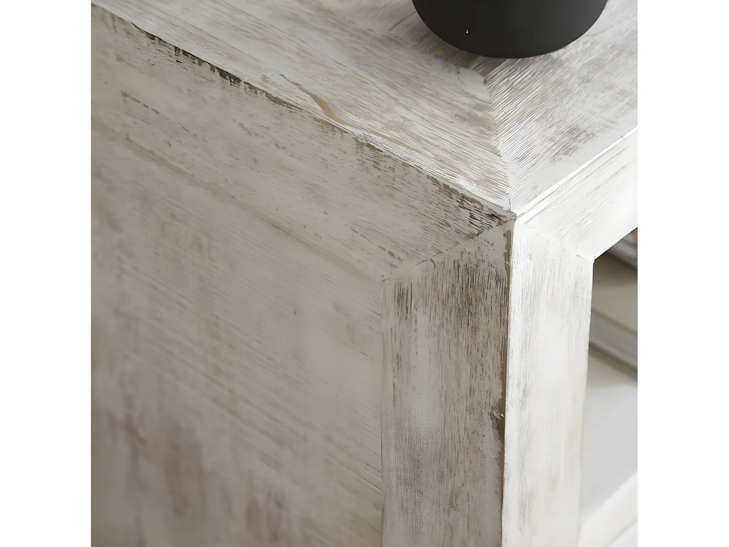 Meuble tv en bois massif blanc 160x60