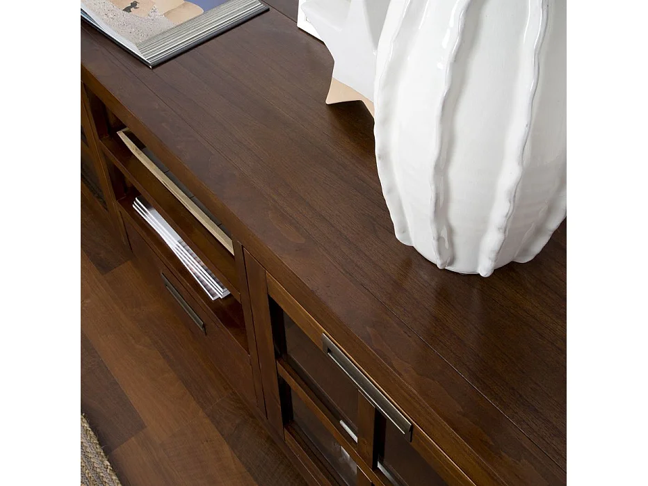 Meuble tv en bois massif marron 160x60