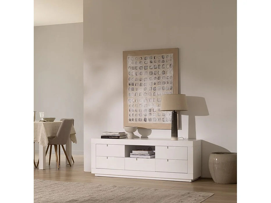 Mobile tv legno massello e pannello in mdf bianco 40x57