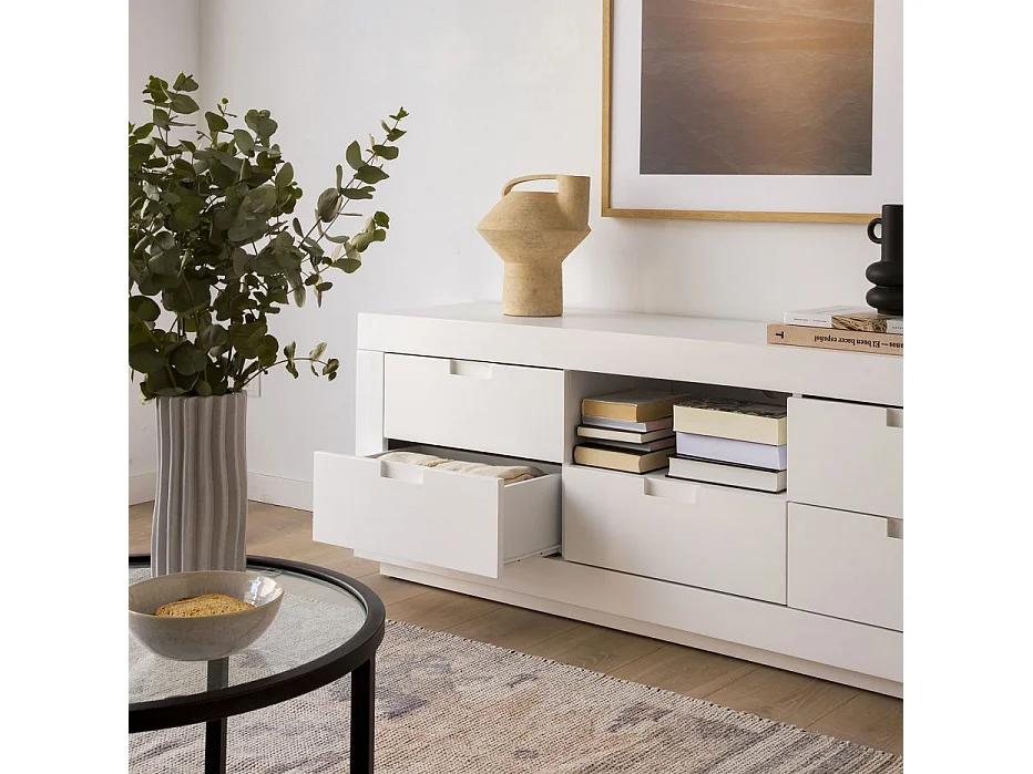 Mobile tv legno massello e pannello in mdf bianco 40x57