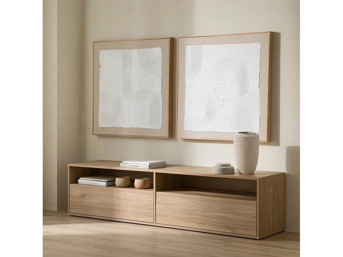 Meuble TV mélamine  43,6 cm x 180 cm-Hegas