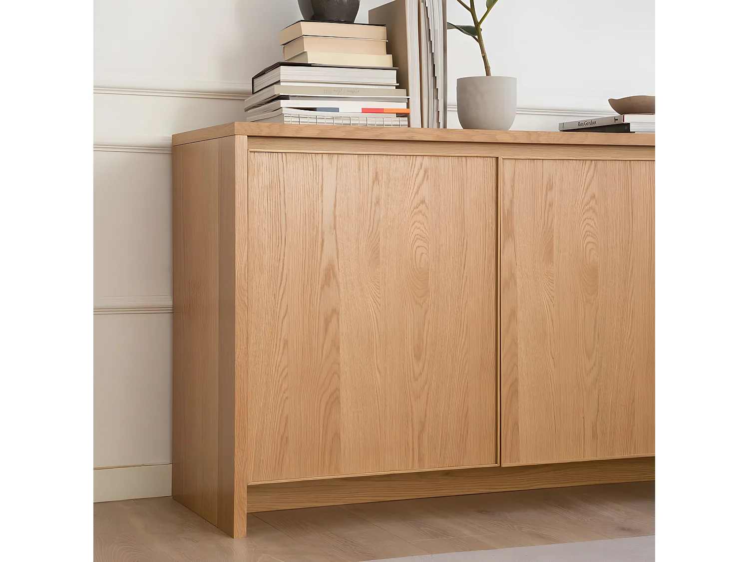 Buffet effet bois naturel 160x80