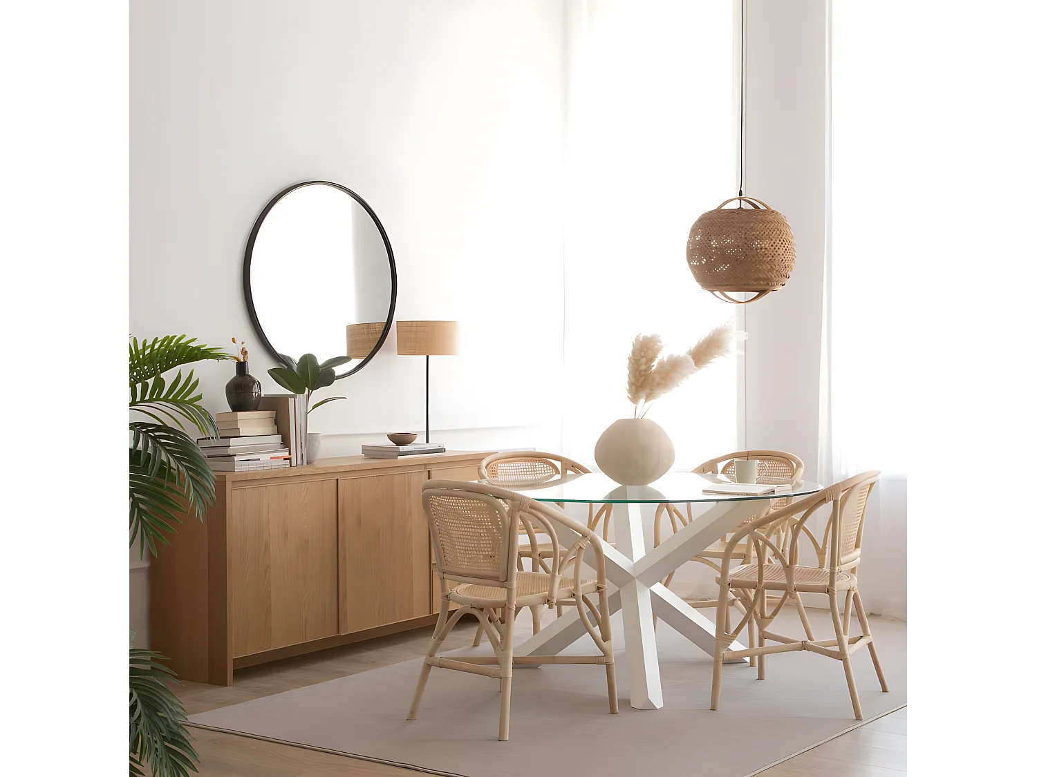 Credenza tavola in lamiera naturale e tavola laminata tecnica naturale 45x80