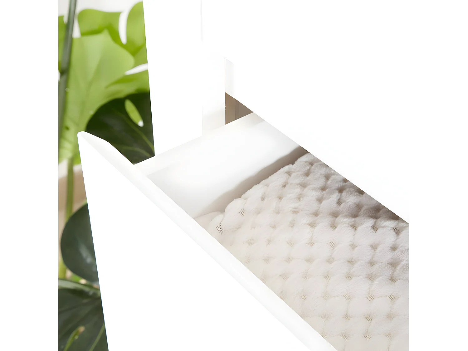 Credenza legno massello e pannello in mdf bianco 30x86