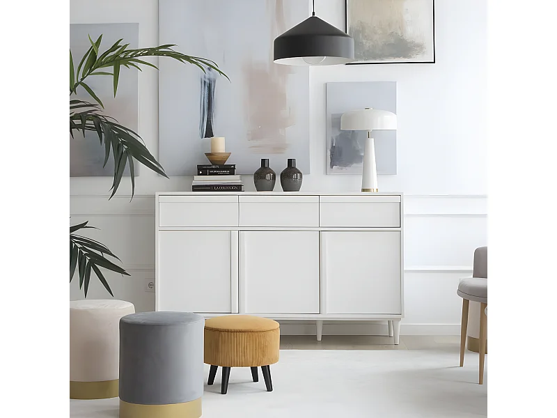 Buffet effet bois blanc 150x92