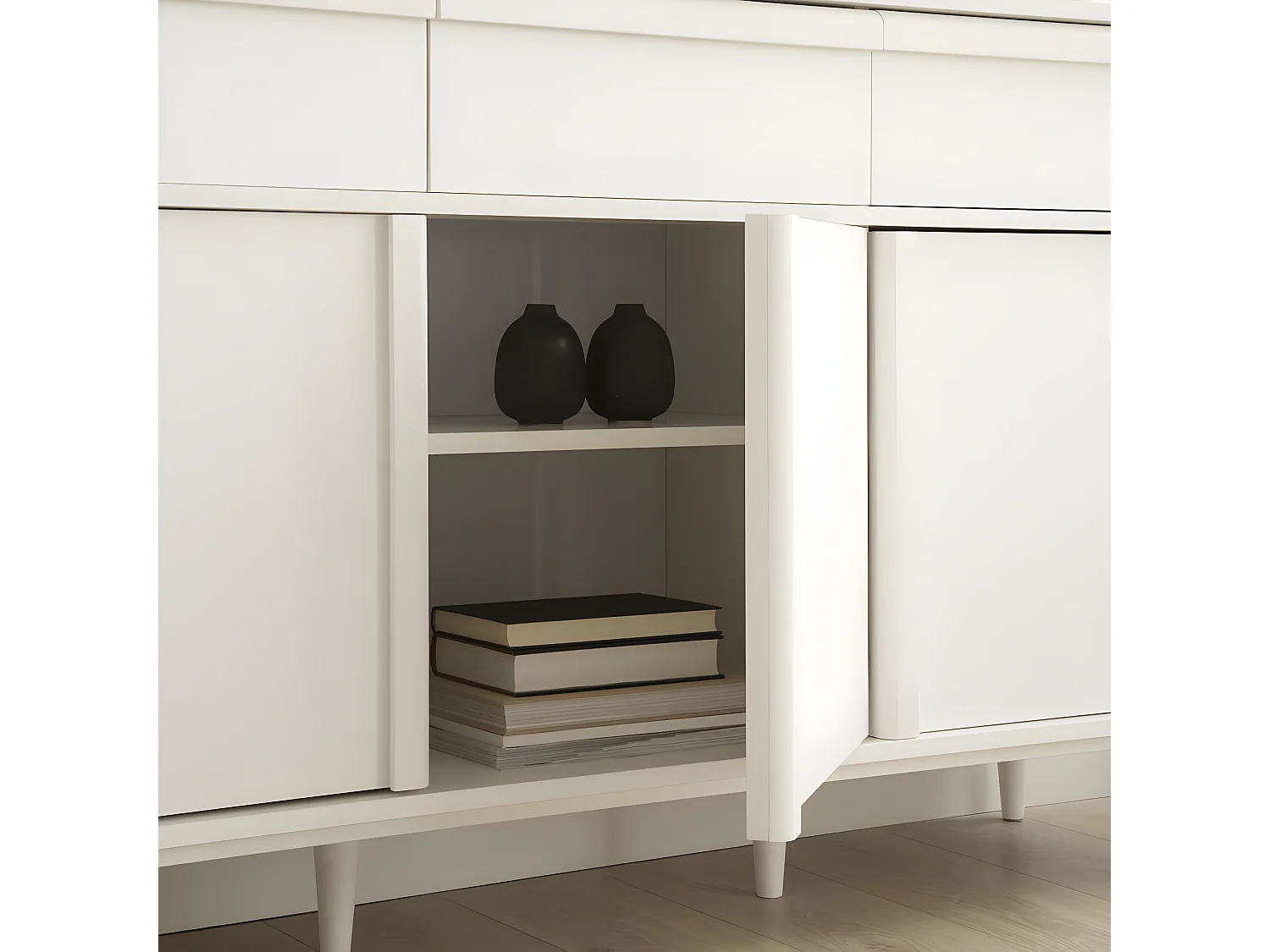 Buffet effet bois blanc 150x92