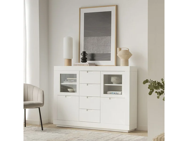 Buffet en bois massif blanc 145x105