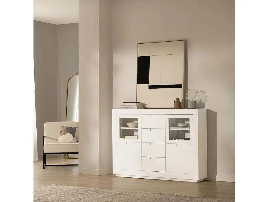 Buffet en bois massif blanc 145x105