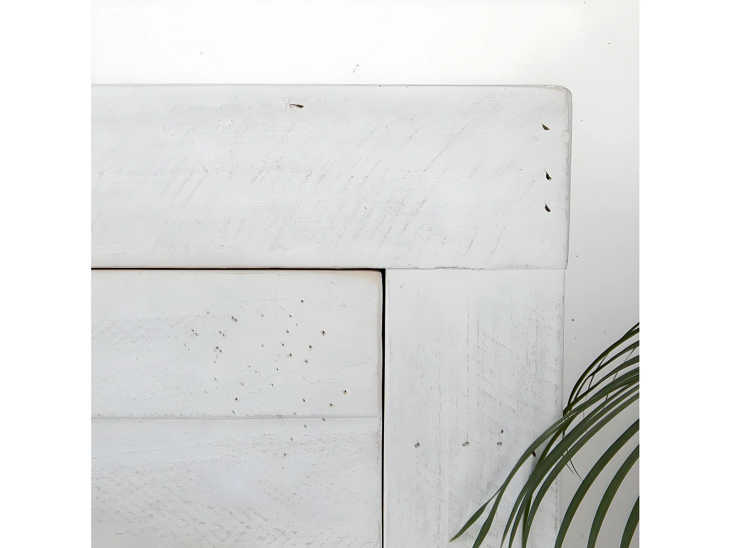 Credenza tavola in legno massello e tavola in mdf bianco 45x85