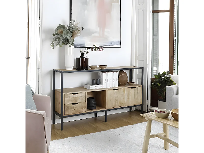 Credenza legno massiccio di mango naturale 35x85