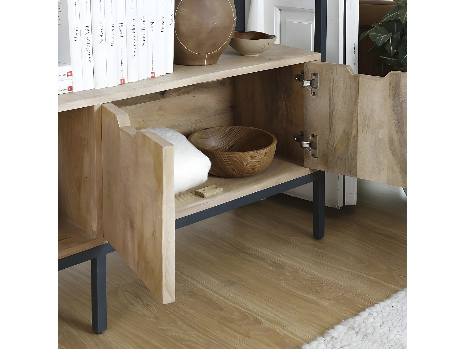 Credenza legno massiccio di mango naturale 35x85