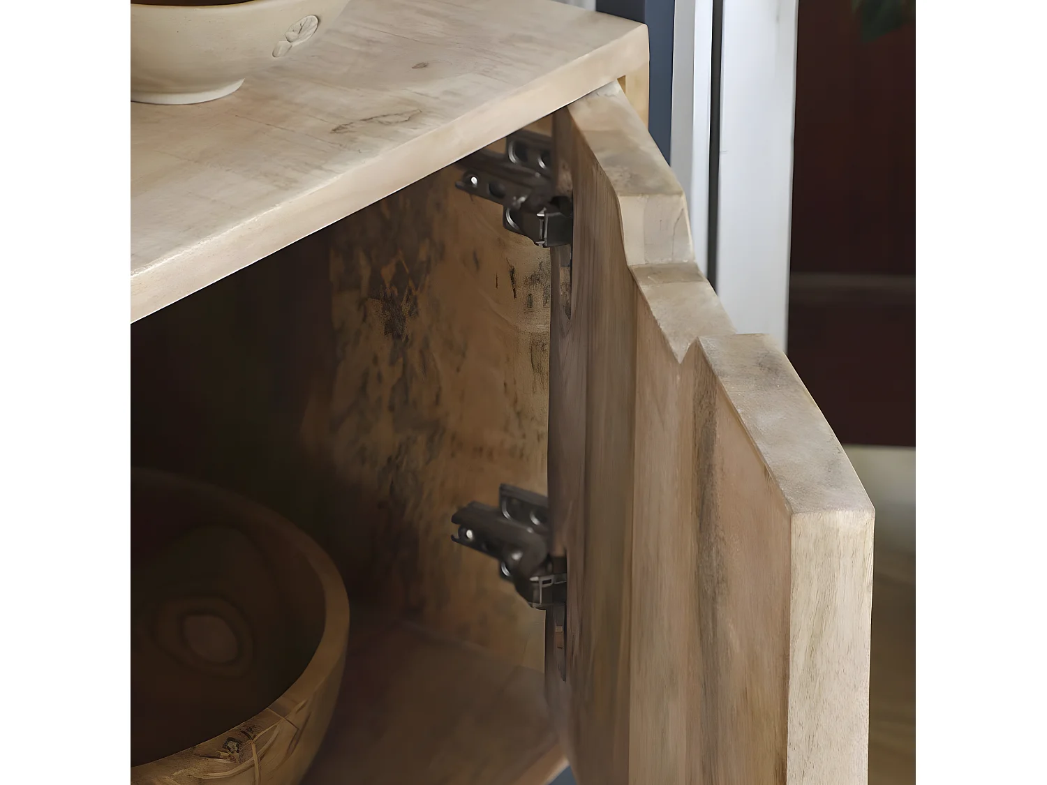 Credenza legno massiccio di mango naturale 35x85