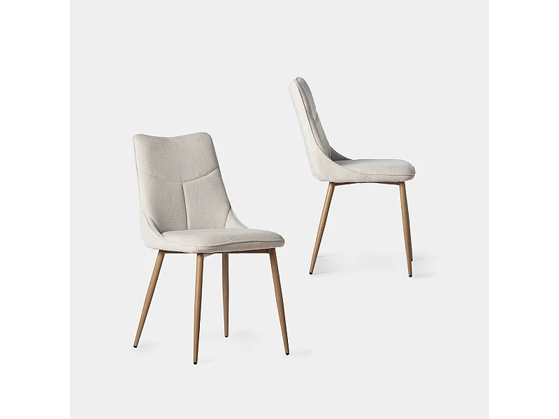 Packs 2 sillas Beige 46 x 85 cm