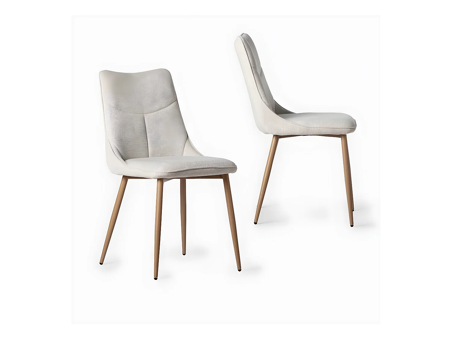 Chaise de salle à manger en tissu beige 46x85 cm-Selma