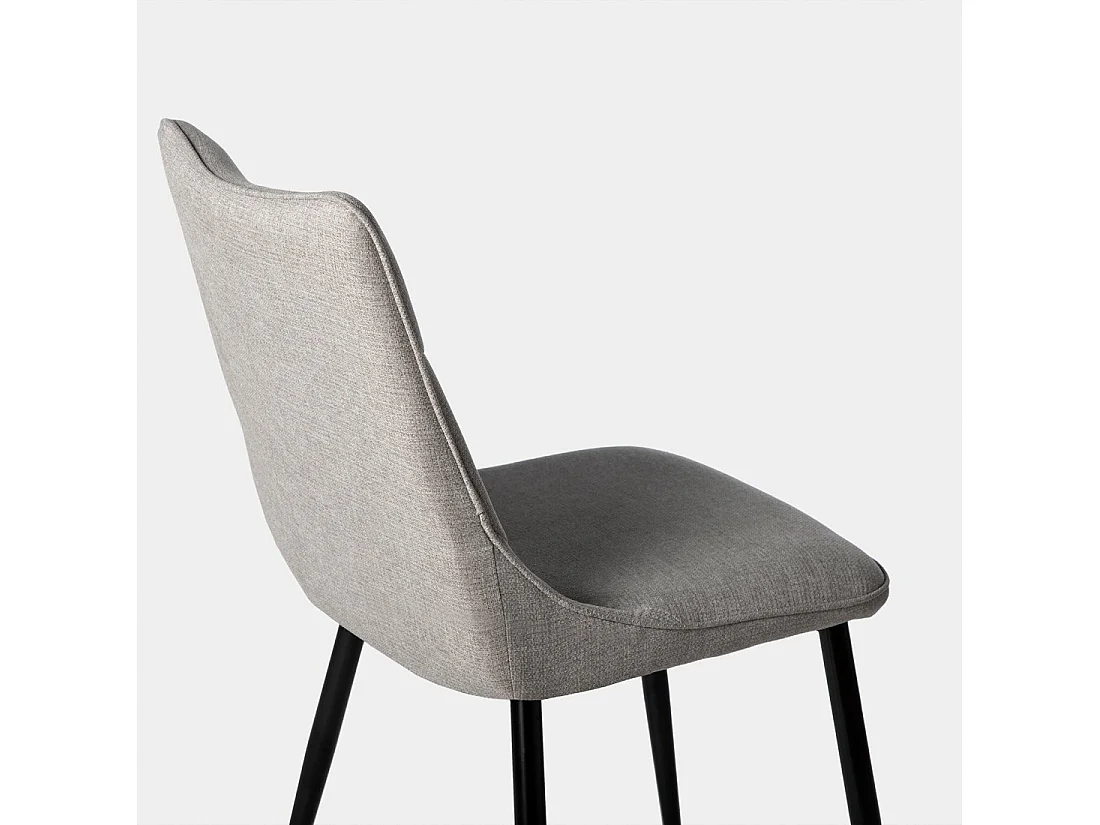 Chaise de salle à manger en tissu gris 46x85 cm-Selma