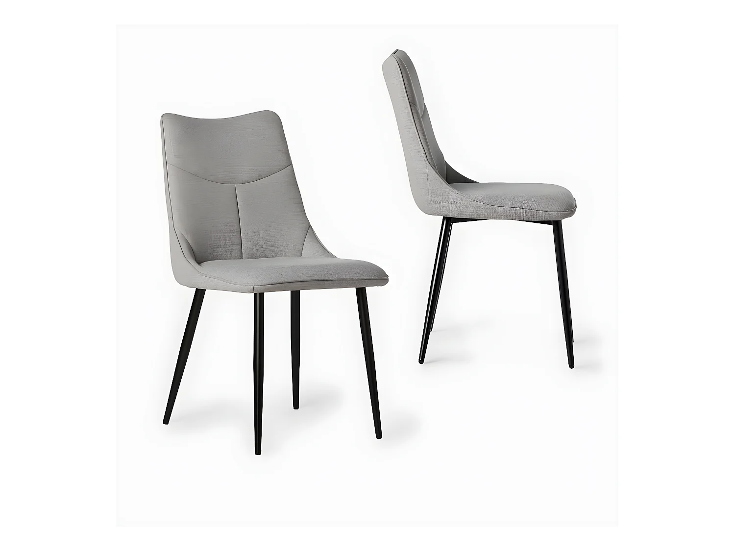 Chaise de salle à manger en tissu gris 46x85 cm-Selma