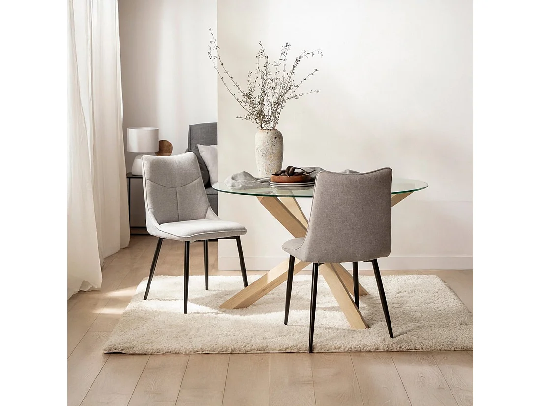 Packs 2 sillas Gris 46 x 85 cm