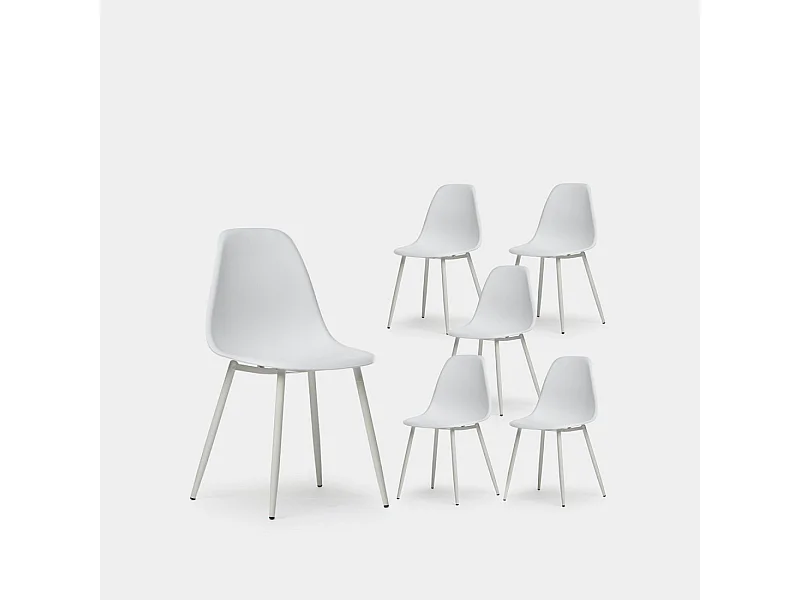 Packs 6 sillas Blanco 45 x 80 cm