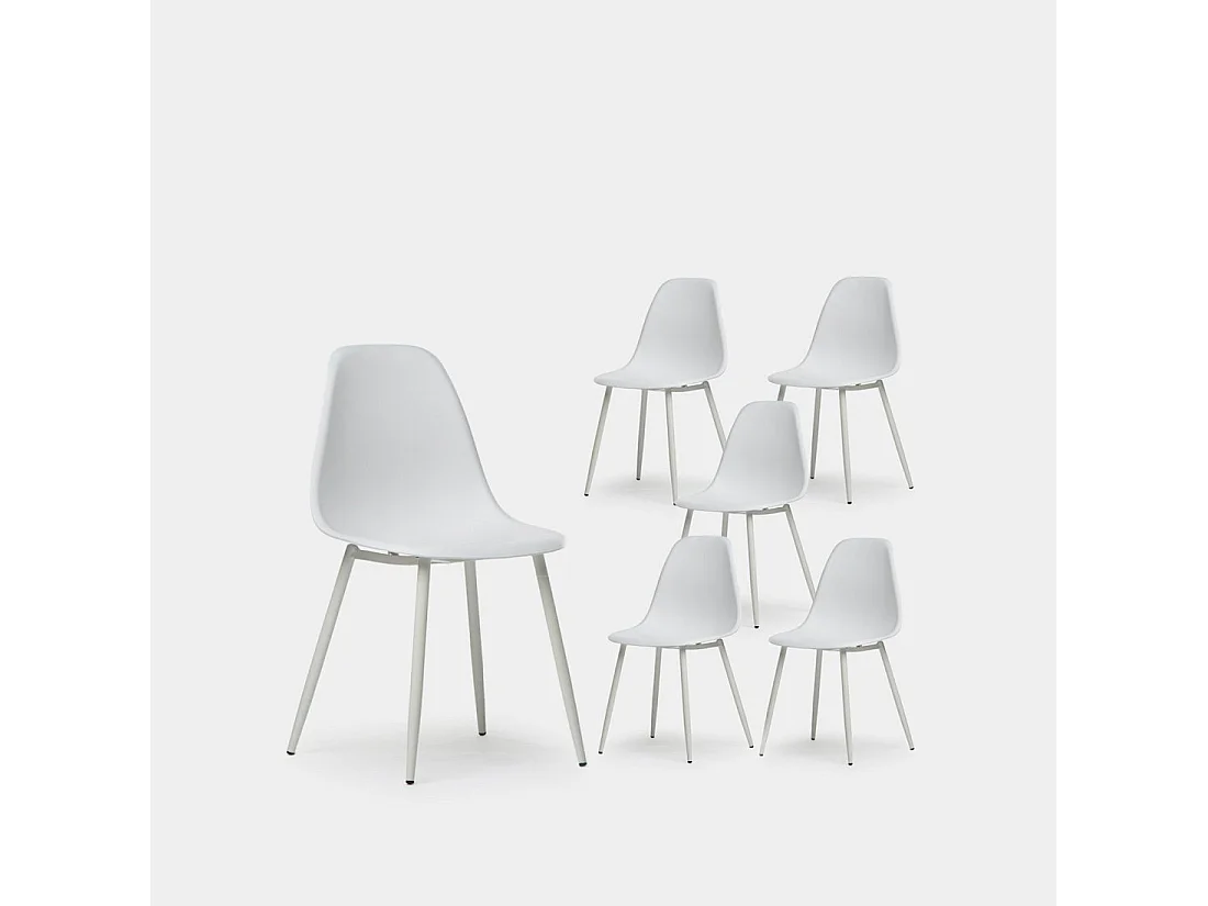 Packs 6 sillas Blanco 45 x 80 cm