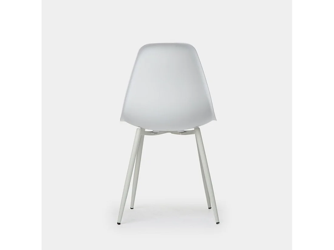 Chaise de salle à manger en plastique blanc 45x80 cm-Nina