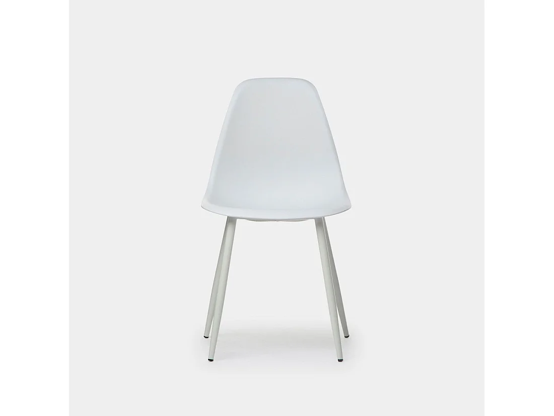 Chaise de salle à manger en plastique blanc 45x80 cm-Nina