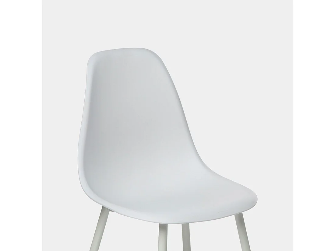 Chaise de salle à manger en plastique blanc 45x80 cm-Nina