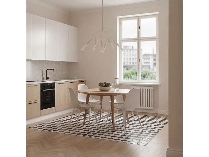 Chaise de salle à manger en plastique blanc 45x80 cm-Nina