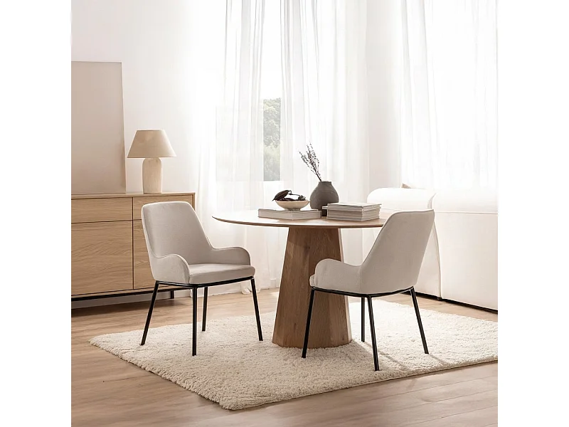 Packs 2 sillas Beige 55 x 84 cm