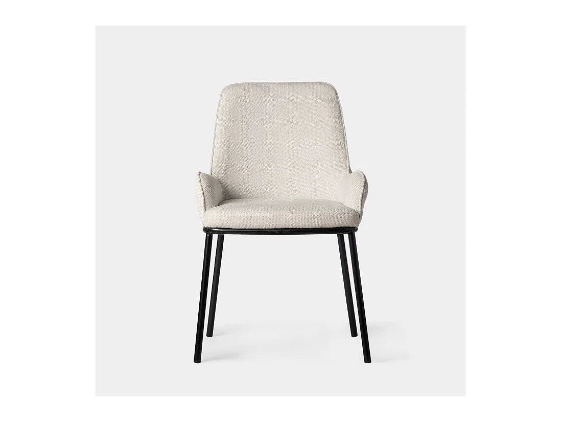 Chaise de salle à manger en tissu beige 55x84 cm-Dama