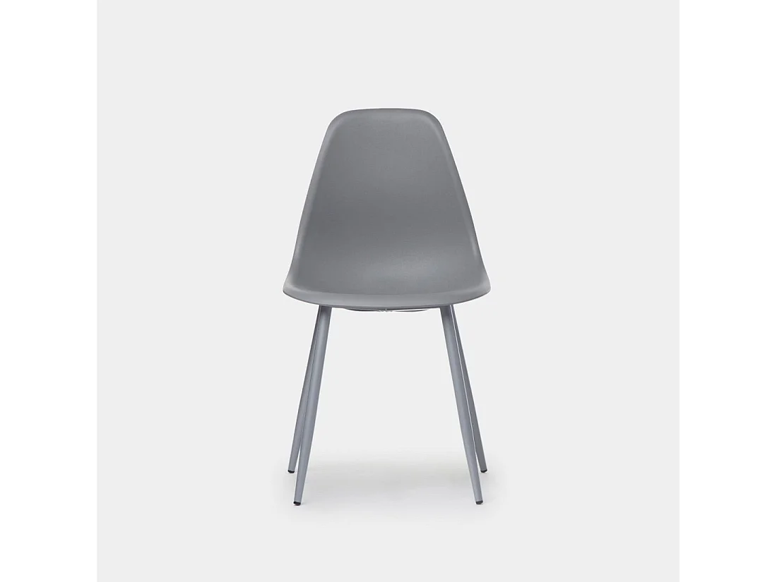 Chaise de salle à manger en plastique gris 45x80 cm-Nina