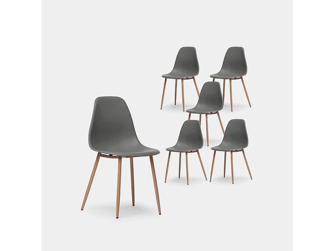 Packs 6 sillas Gris 45 x 80 cm