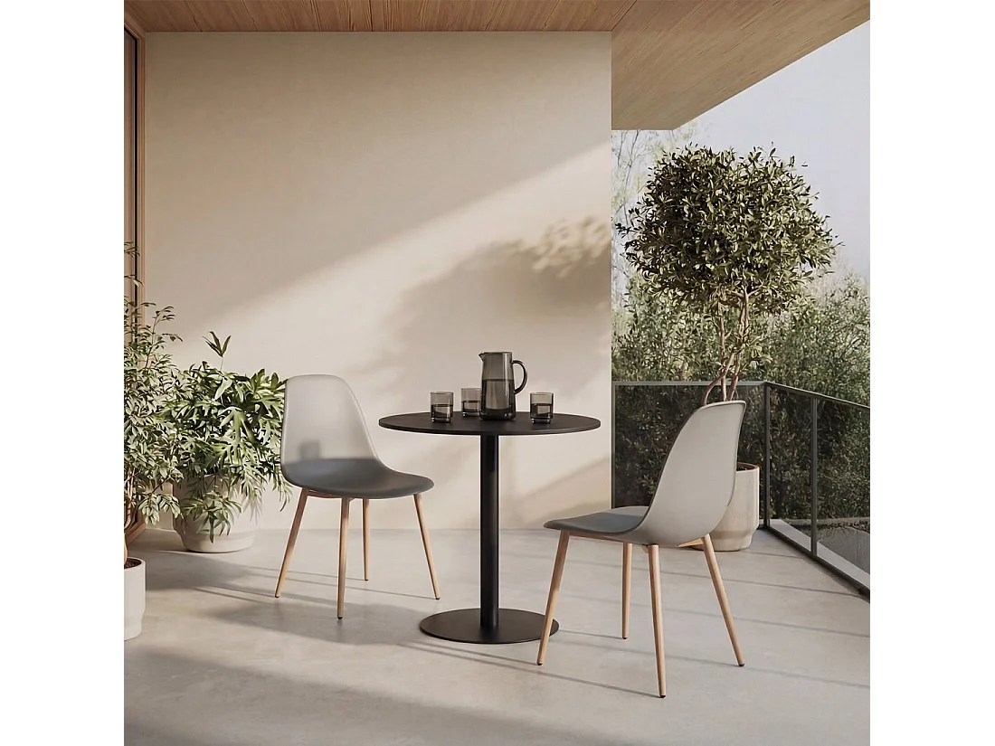 Chaise de jardin en plastique gris 45x80 cm-Nina