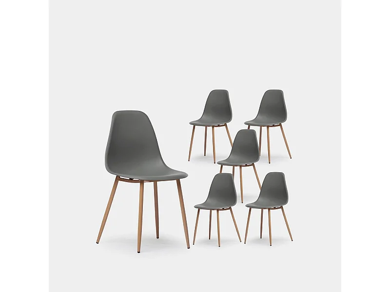 Packs 6 sillas Gris 45 x 80 cm