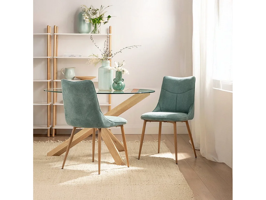 Chaise de salle à manger en tissu menthe 46x85 cm-Selma