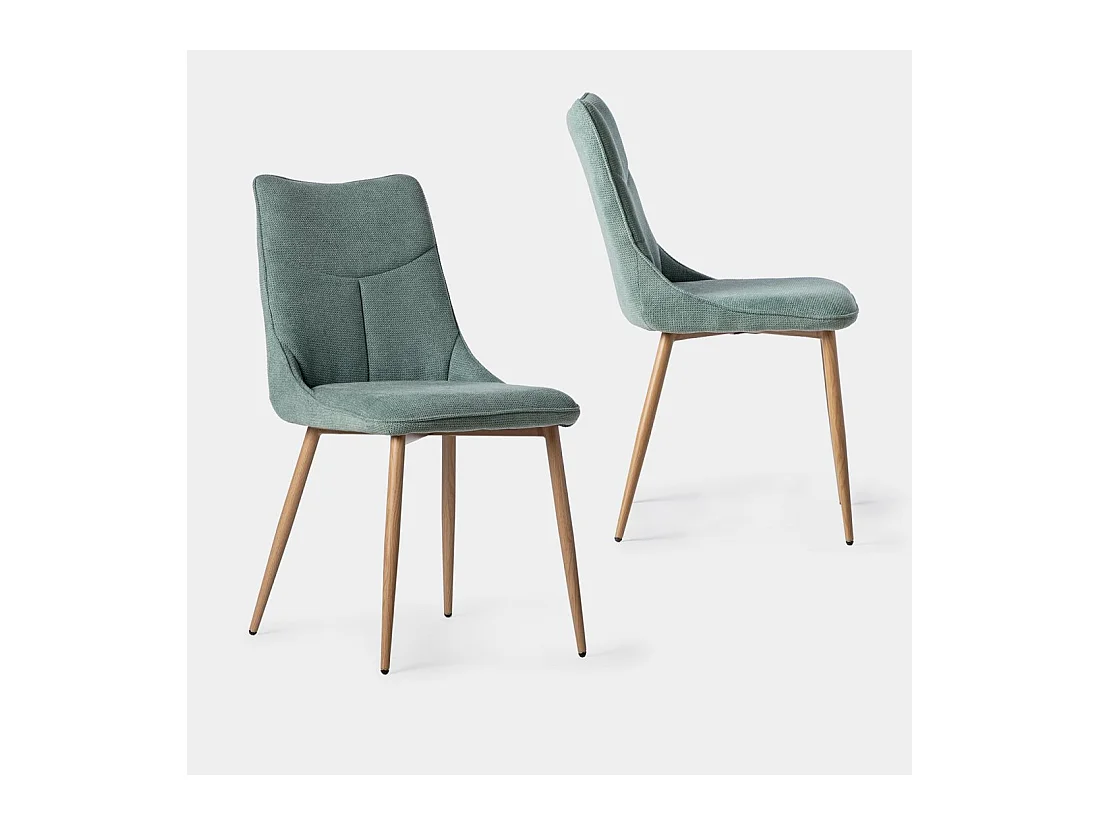 Chaise de salle à manger en tissu menthe 46x85 cm-Selma