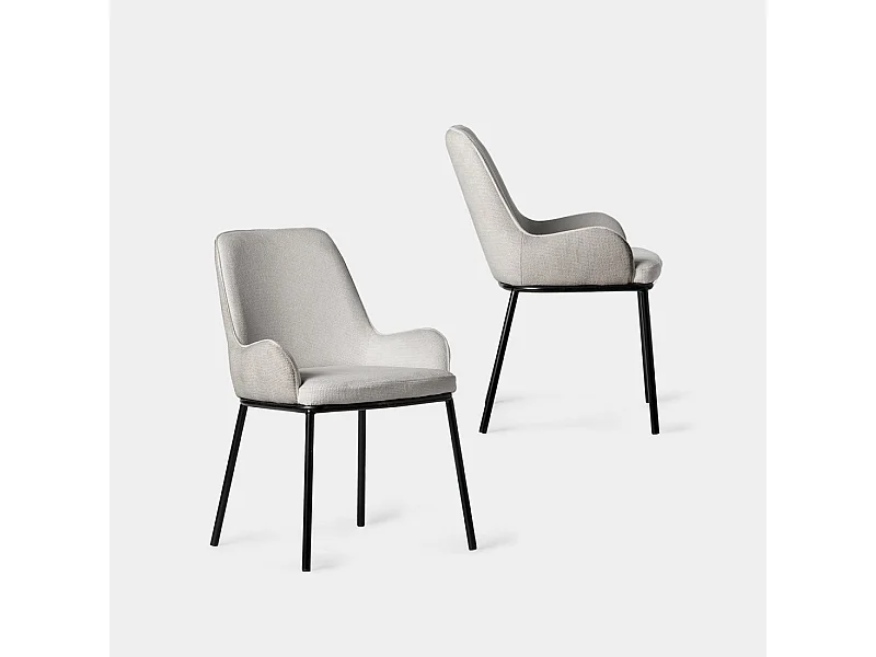 Packs 2 sillas Gris 55 x 84 cm