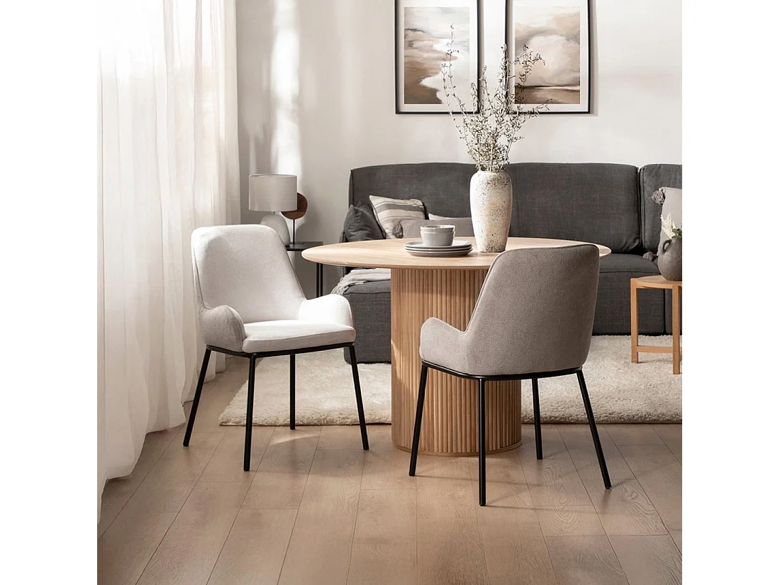 Chaise de salle à manger en tissu gris 55x84 cm-Dama